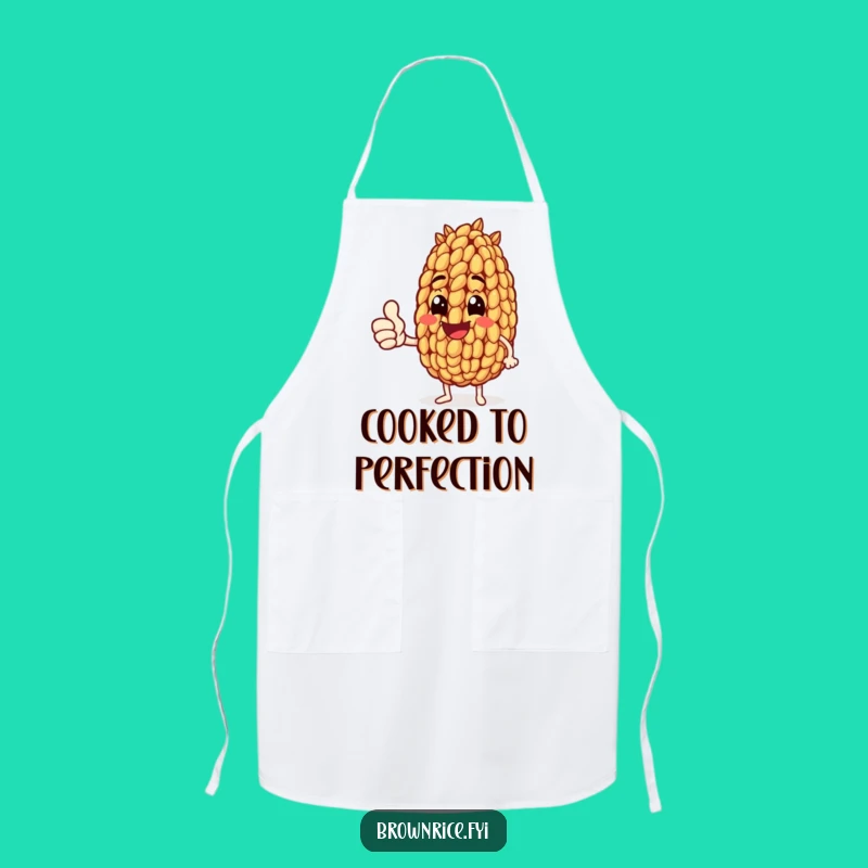 Funny Brown Rice Thumbs Up Apron: Chef Character Approval, Perfect Funny Gift