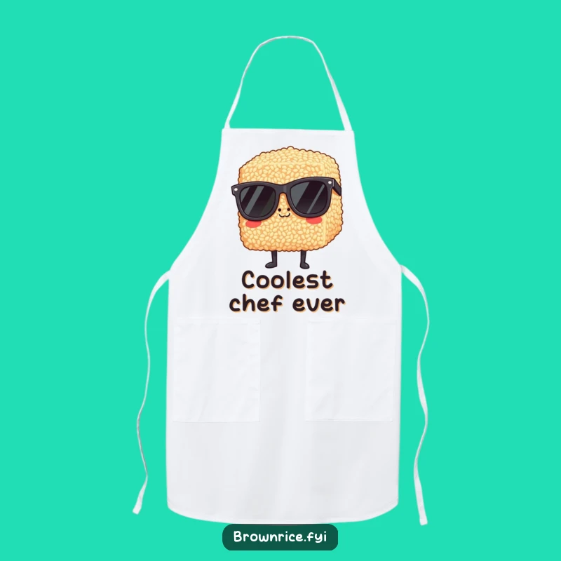 Funny Cool Brown Rice Sunglasses Apron, Hipster Kitchen Wear for a Chill Gift