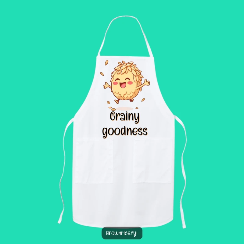 Funny Brown Rice Chef Apron: Cook with Joy