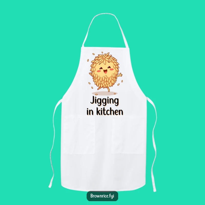 Funny Brown Rice Jig Apron: Cook and Dance with Whimsical Flair