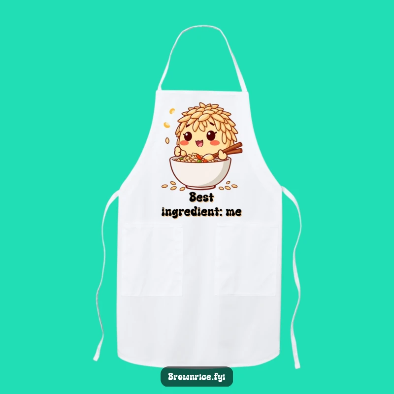 Funny Brown Rice Mixing Apron: Chef Character Design, Super Funny Gift