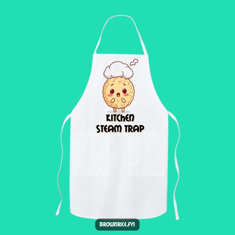 Funny Brown Rice Surprise Apron: Steaming Chef Character, Perfect Kitchen Fun Gift