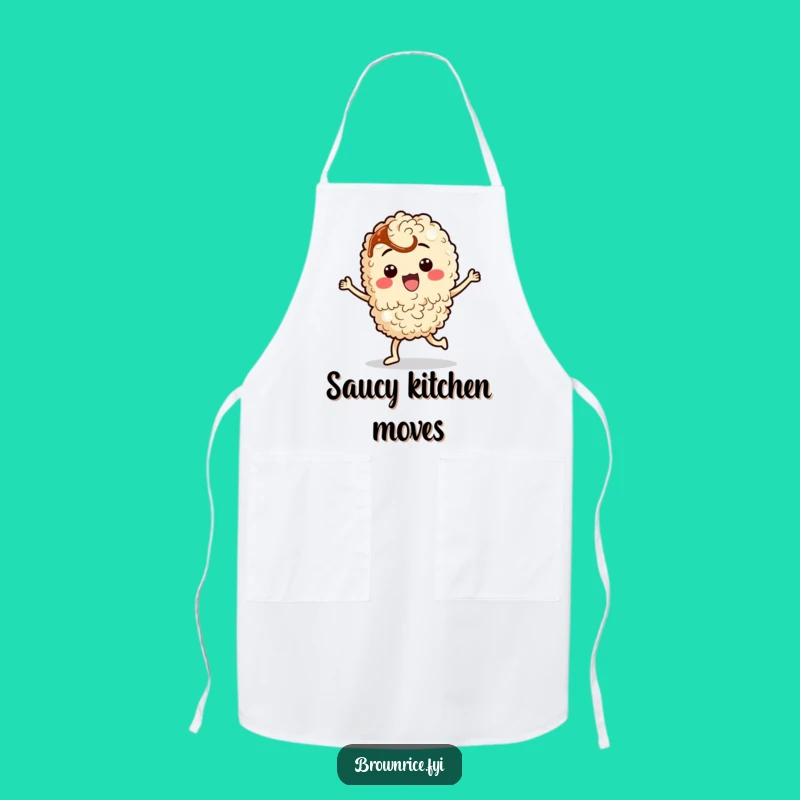 Funny Dancing Rice Apron: Humorous Soy Sauce Grain Character Kitchen Gift