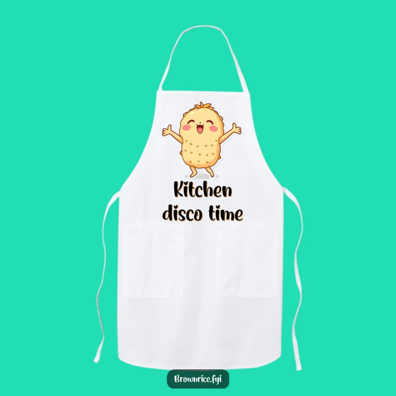 Funny Dancing Rice Brown Apron - Cook and Celebrate with Flair!