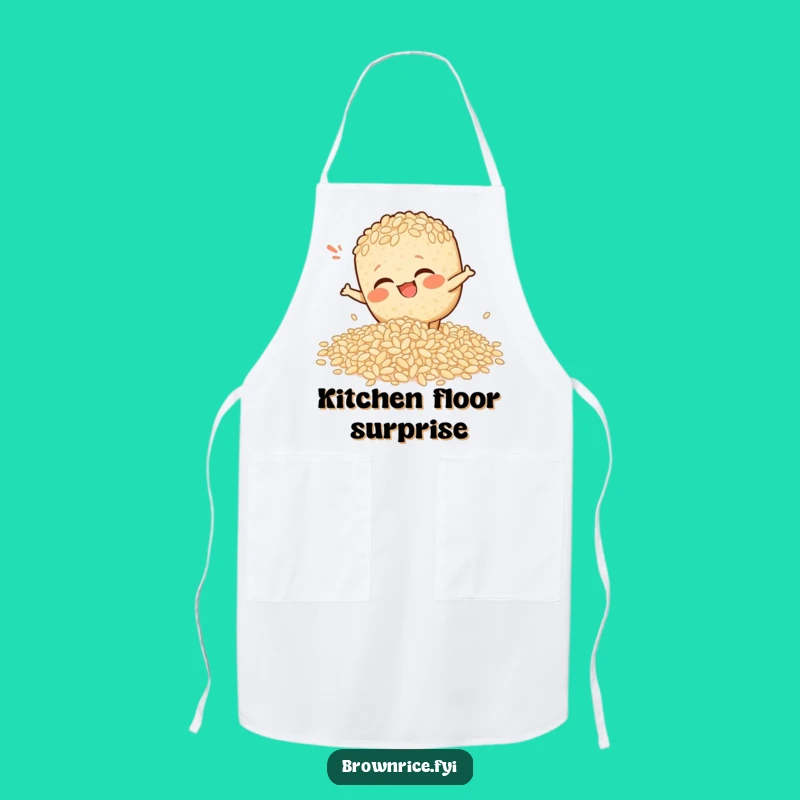 Funny Slipping Rice Brown Apron - Kitchen Safety (Not Included)!