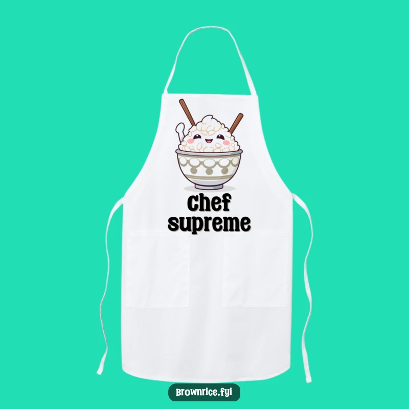 Funny Victory Rice Bowl Apron: Cook with Champion Flair