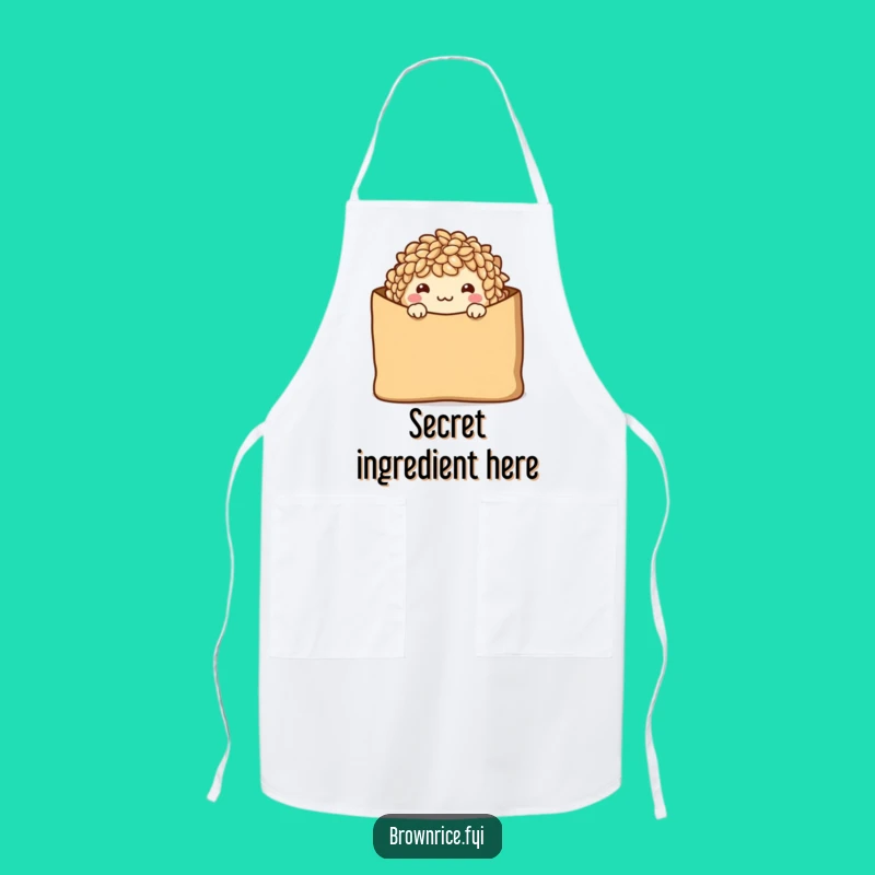 Funny Shy Brown Rice Apron: Cook with Wholesome Charm and a Smile