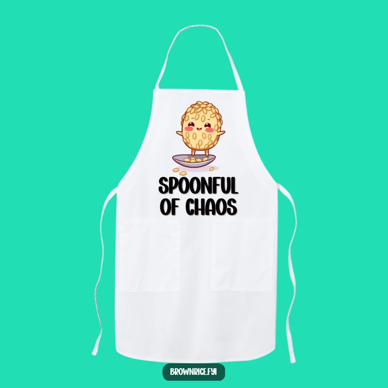 Funny Wobbly Rice Grain Apron: Balancing Act for Kitchen Humor