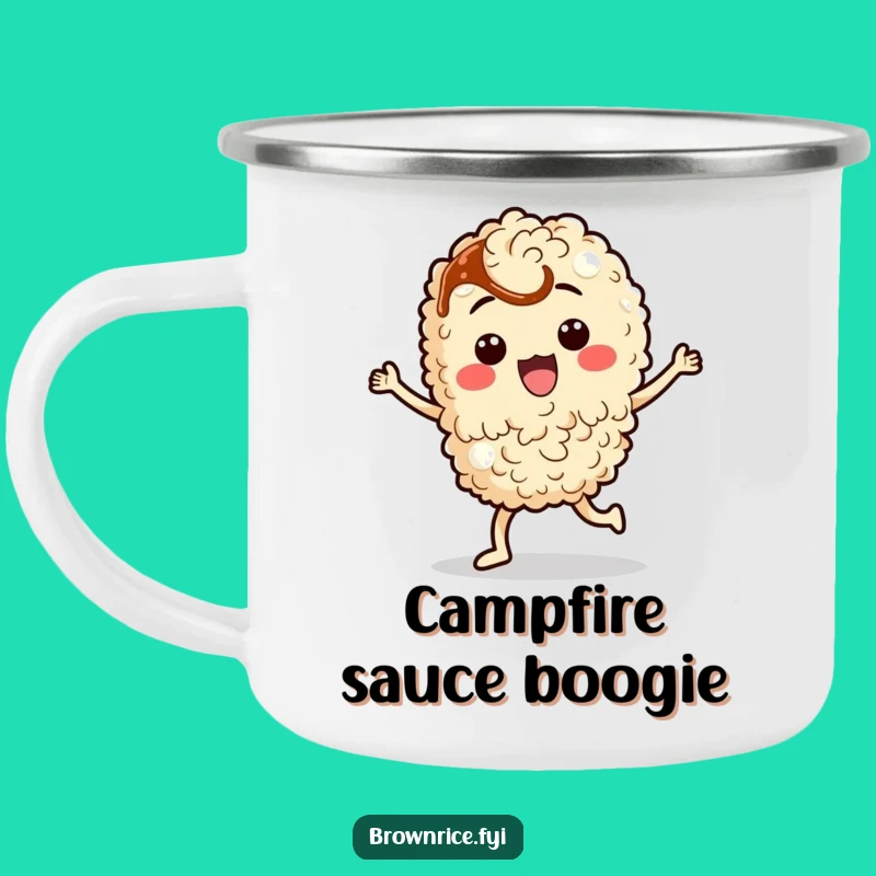 Funny Dancing Rice Camping Mug: Outdoor Soy Sauce Grain Character Gift