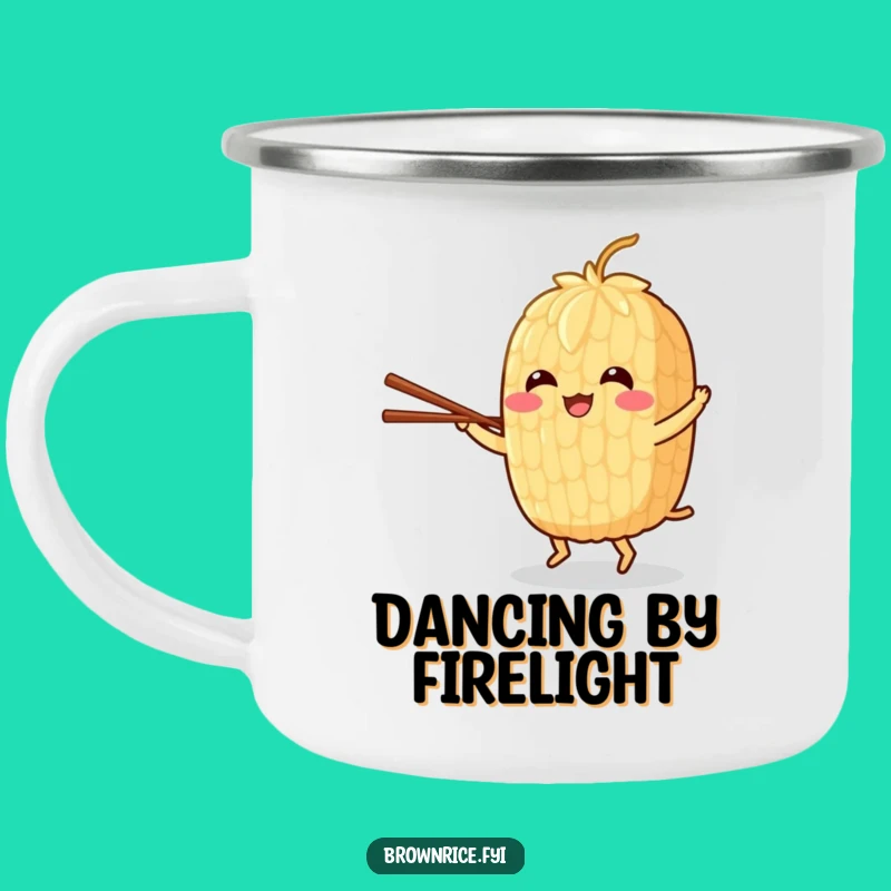 Funny Brown Rice Dance Camping Mug: Groovy Sips in the Great Outdoors!