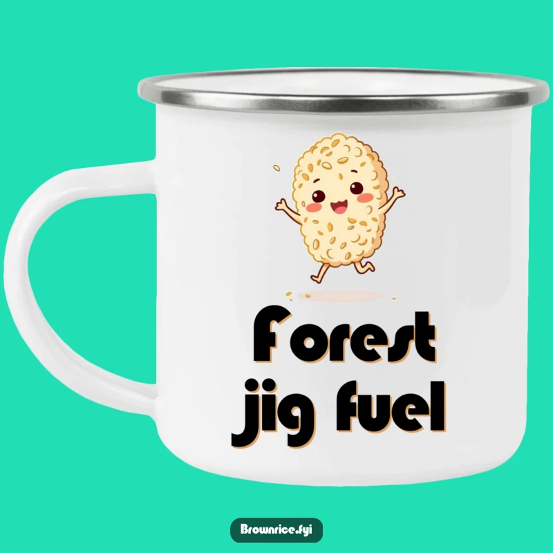 Funny Bouncy Rice Camping Mug - Happy Jig Outdoor Fun