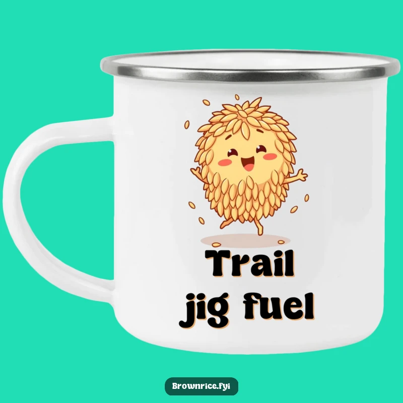 Funny Brown Rice Jig Camping Mug: Fuel Your Adventures with Rhythmic Joy