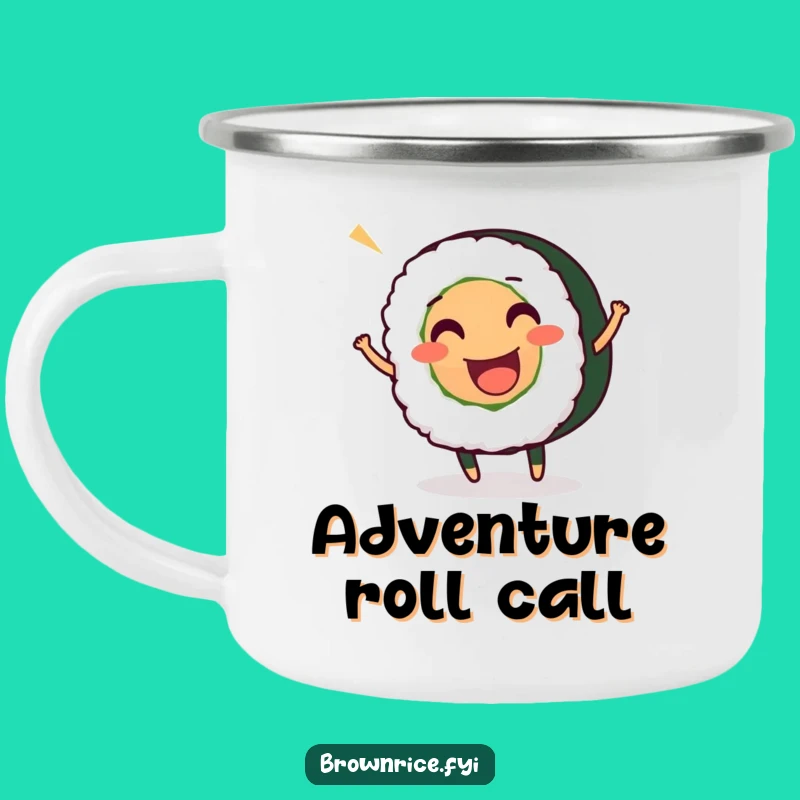 Funny Sushi Roll Wiggle Camping Mug: Adventure Fuel for Foodies