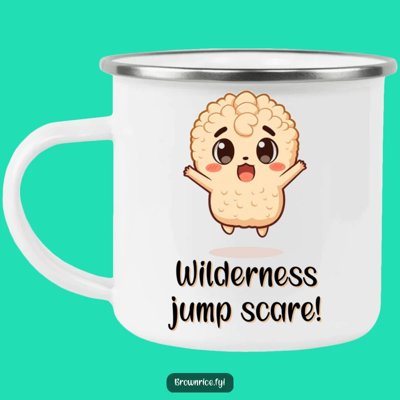 Funny Surprise Jump Brown Rice Camping Mug - Adventure Ready, Hilarious Gift!