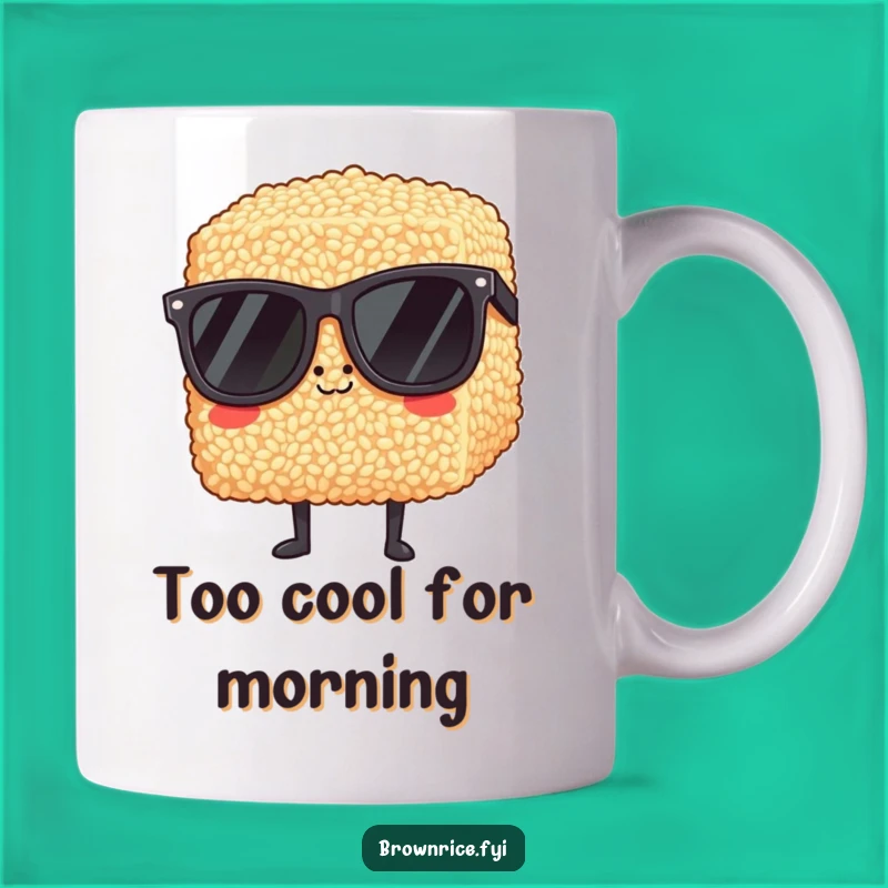 Funny Cool Brown Rice Sunglasses Mug, Hipster Foodie Gift for a Chill Vibe