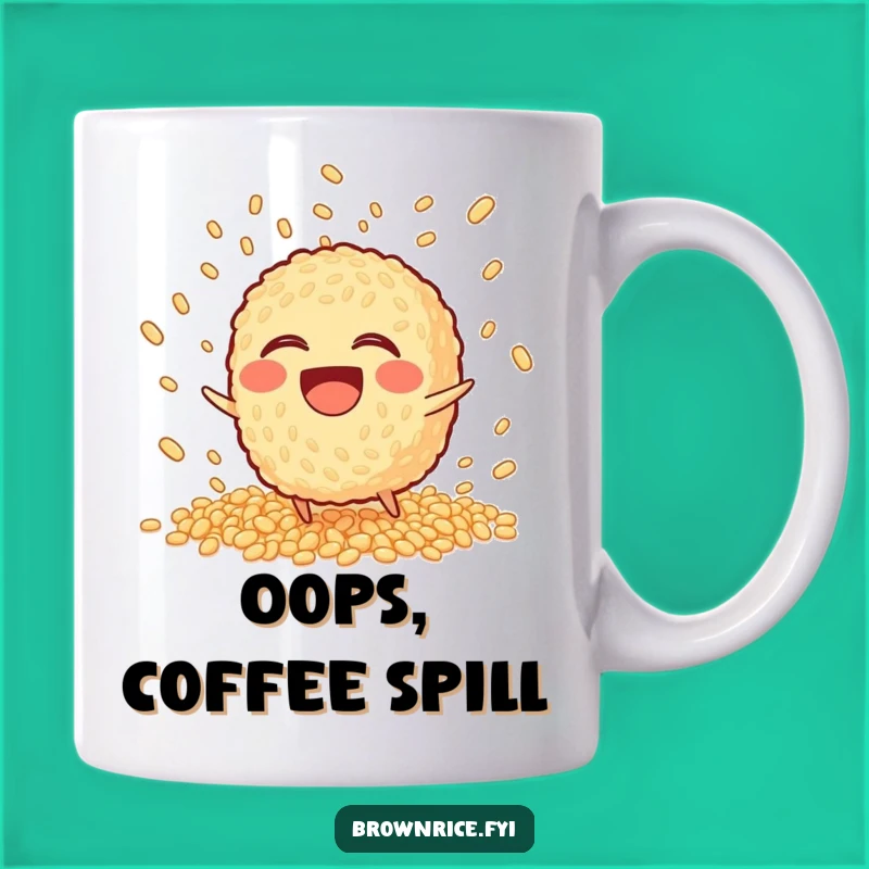 Funny Tripping Brown Rice Mug: Hilarious Carb Chaos for a Giggle Gift