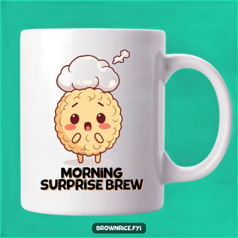 Funny Brown Rice Surprise Mug: Steaming Character, Unexpected Reaction, Perfect Gift