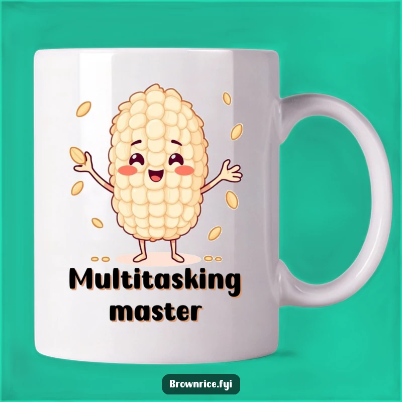 Funny Rice Juggling Mug: Hilarious Character Gift for Multitaskers
