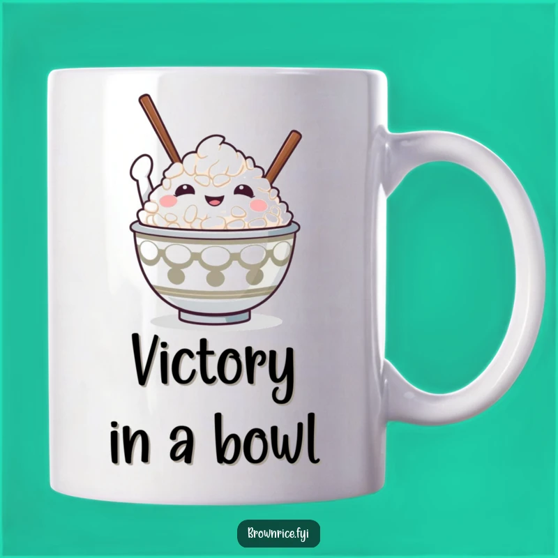Funny Victory Rice Bowl Mug: Hilarious Character Win Gift
