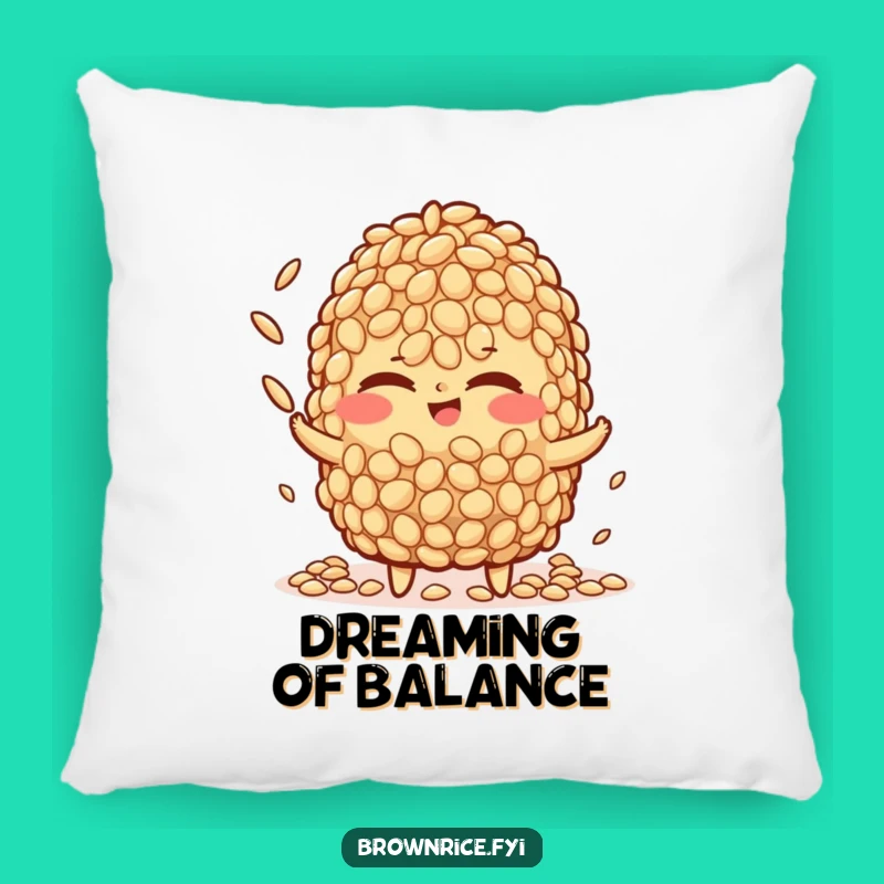 Funny Brown Rice Juggling Pillow: Winking Character Comfort, Perfect Cozy Gift