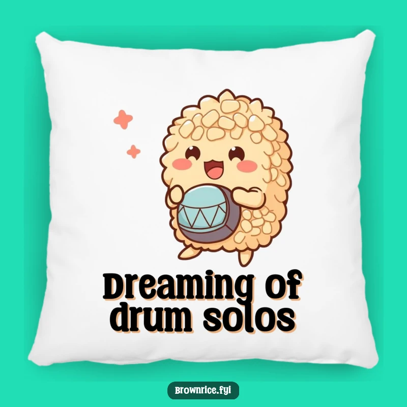 Funny Brown Rice Drumming Bunch Pillow: Cozy Rhythm for Your Home