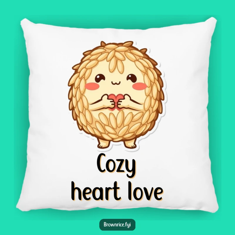 Funny Brown Rice Heart Pillow: Cozy love, perfect funny gift!