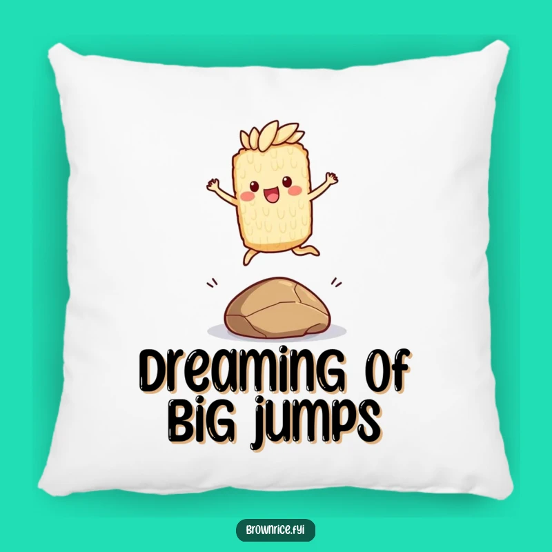 Funny Brown Rice Jumping Pebble Pillow: Cozy Comfort for the Energetic