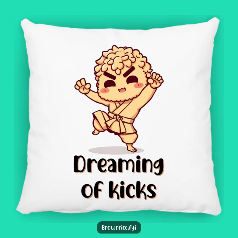 Funny Brown Rice Karate Pillow: Cozy Comfort with a Powerful Kick!