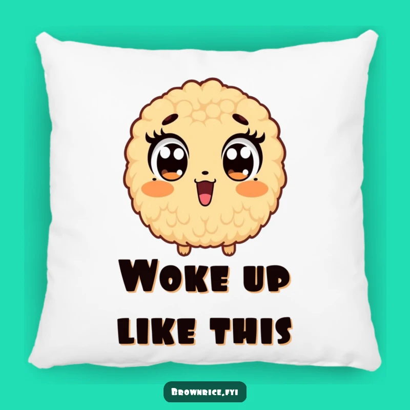 Funny Brown Rice Surprise Pillow: Cuddle Up with a Shocked Grain Character!
