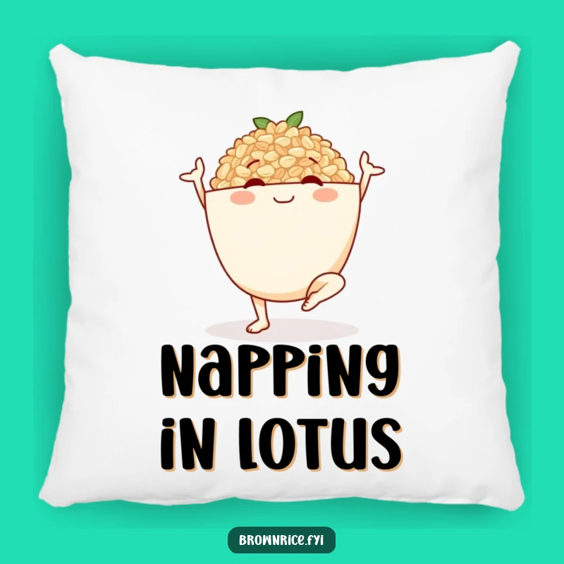 Funny Brown Rice Yoga Bowl Pillow: Cozy Comfort for Your Practice