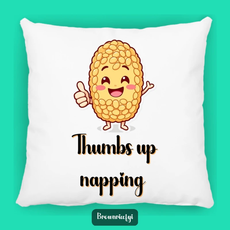Funny Jolly Rice Grain Pillow: Thumbs-Up Character for Cozy Approval