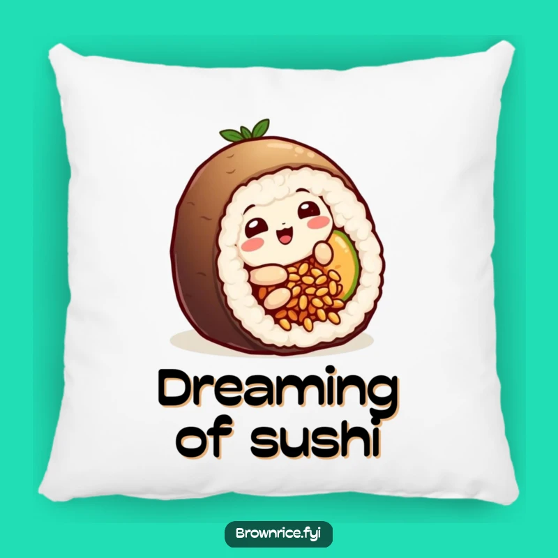 Funny Sushi Rice Grain Pillow: Playful Character's Cozy Sushi Nest