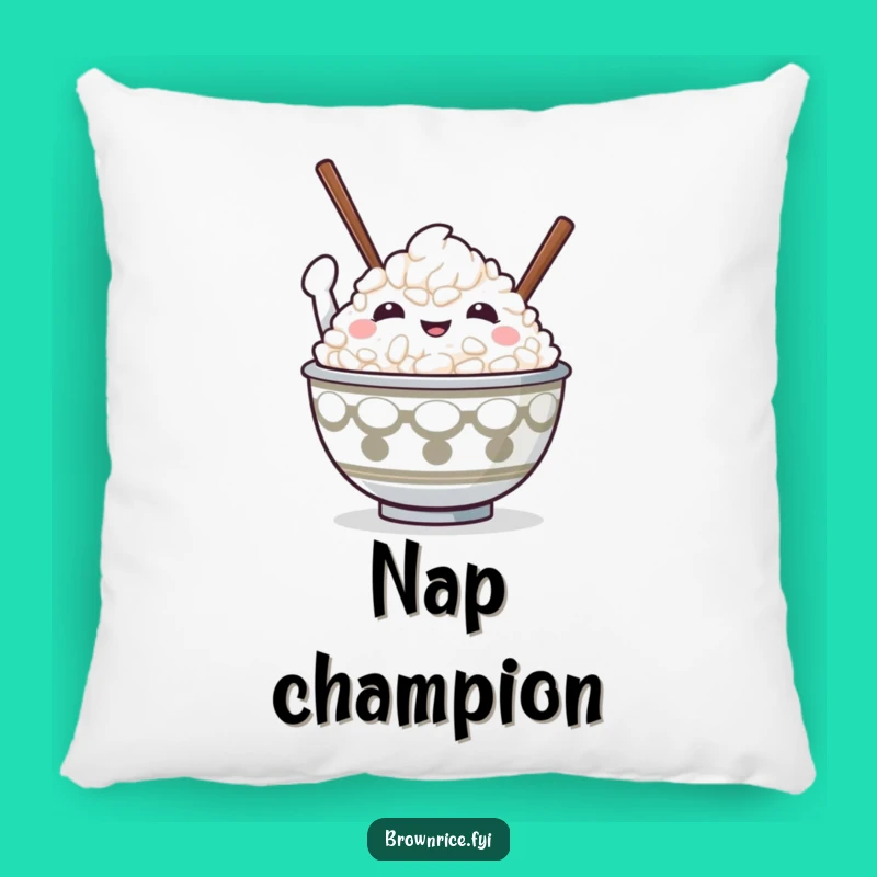 Funny Victory Rice Bowl Pillow: Comfy Cushion with Champion Character