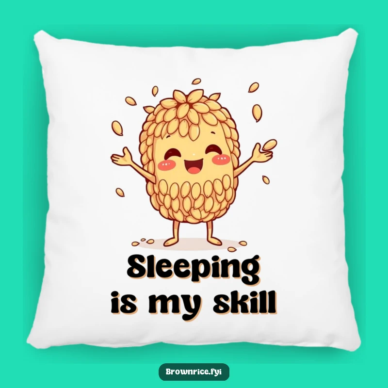 Funny Brown Rice Juggler Pillow: Comfort and Skill from a Grain Character!