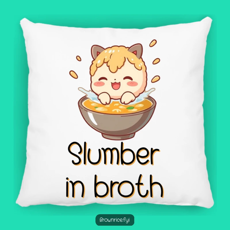Funny Brown Rice Broth Splash Pillow: Soft Grain Character Cushion Gift