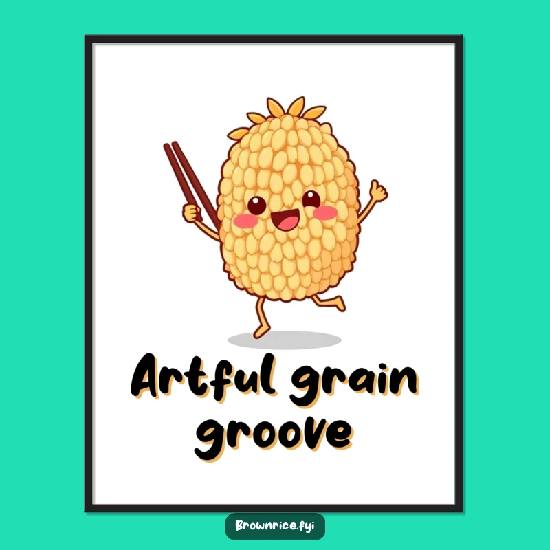 Funny Brown Rice Dancing Digital Art - Joyful Character Download