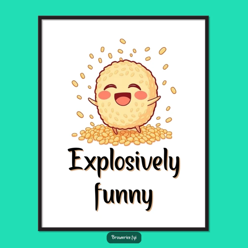 Funny Tripping Brown Rice Digital Art: Instant Chaotic Comedy for Your Space