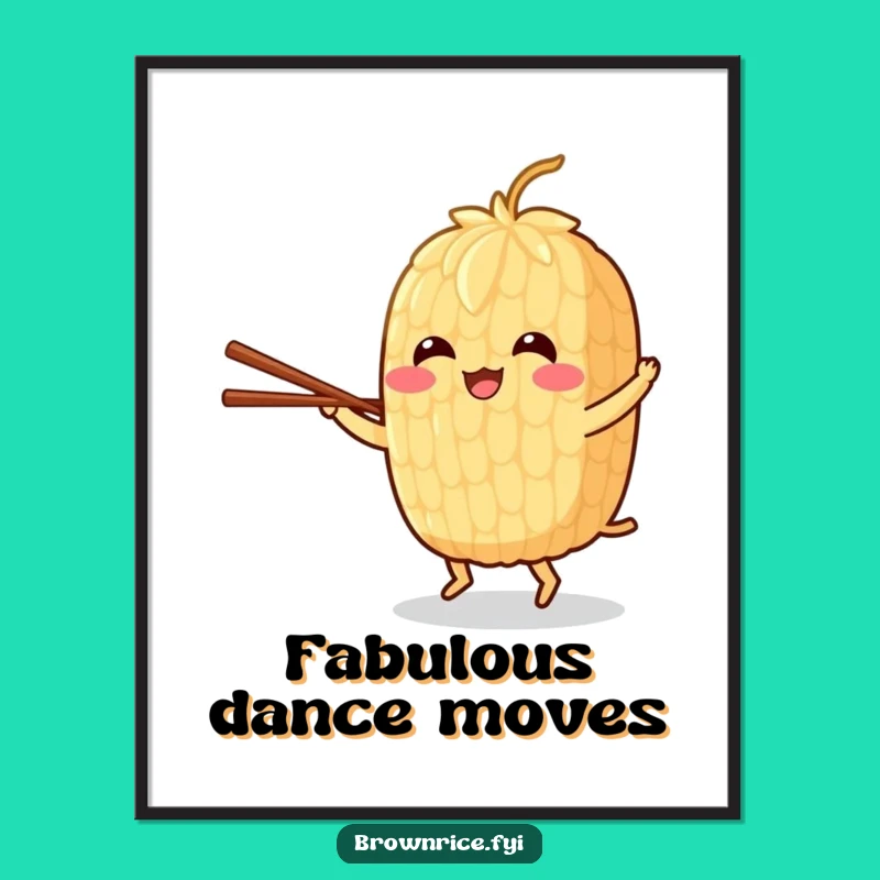 Funny Brown Rice Dance Digital Art: Instant Rhythm for Your Space!