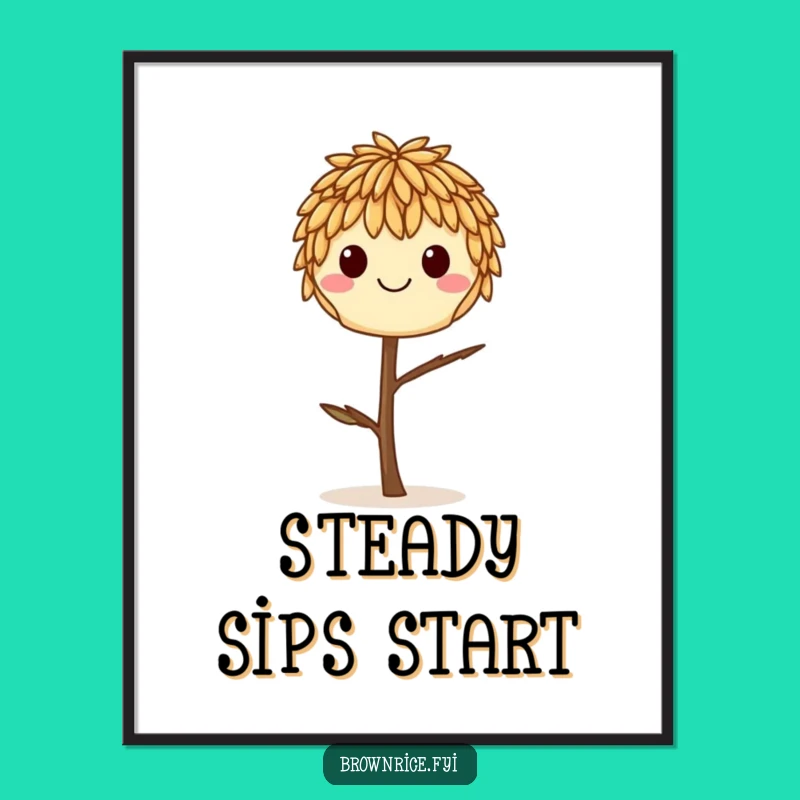 Funny Balancing Rice Grain Digital Art, Instant Whimsical Decor for a Delicate Gift