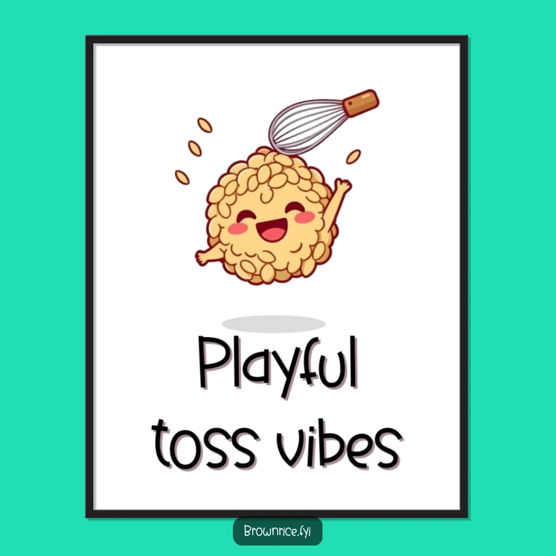 Funny Brown Rice Whisk Toss Digital Art: Instant laughs, perfect funny gift!