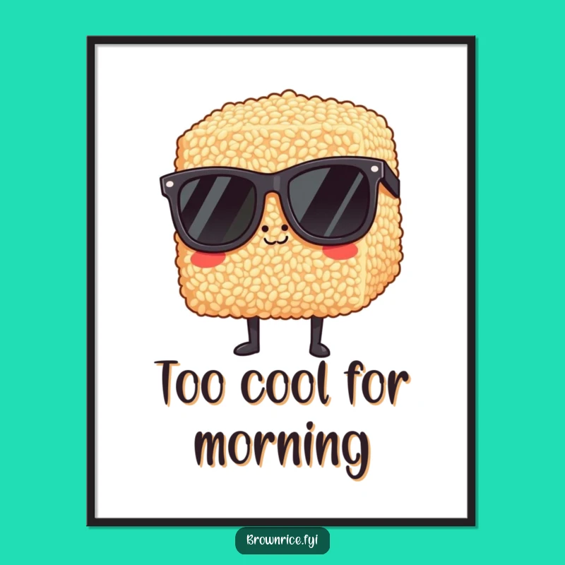 Funny Cool Brown Rice Sunglasses Digital Art, Instant Hipster Decor for a Chill Gift