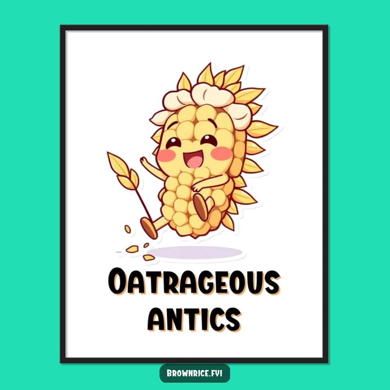 Funny Oat Grain Digital Art: Silly Stunt for Instant Joy, a Perfect Funny Gift