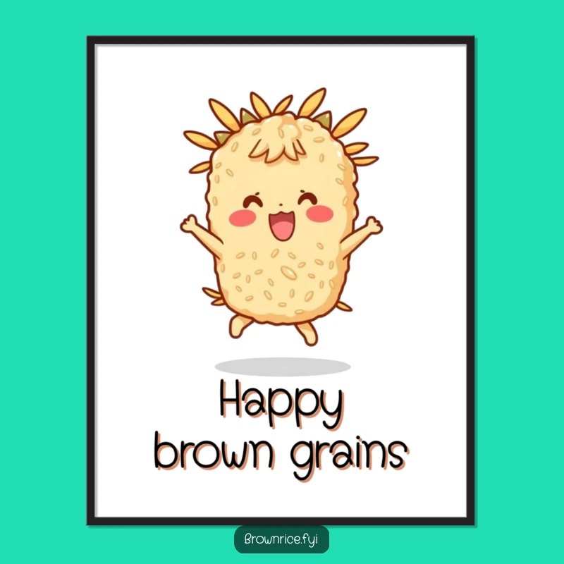 Funny Rice Character Digital Art, a Hilarious Downloadable Print for Walls