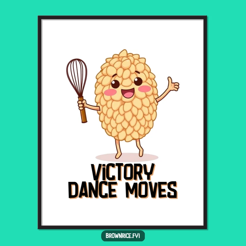 Funny Rice Grain Victory Dance Digital Art: Instant Joy for Walls