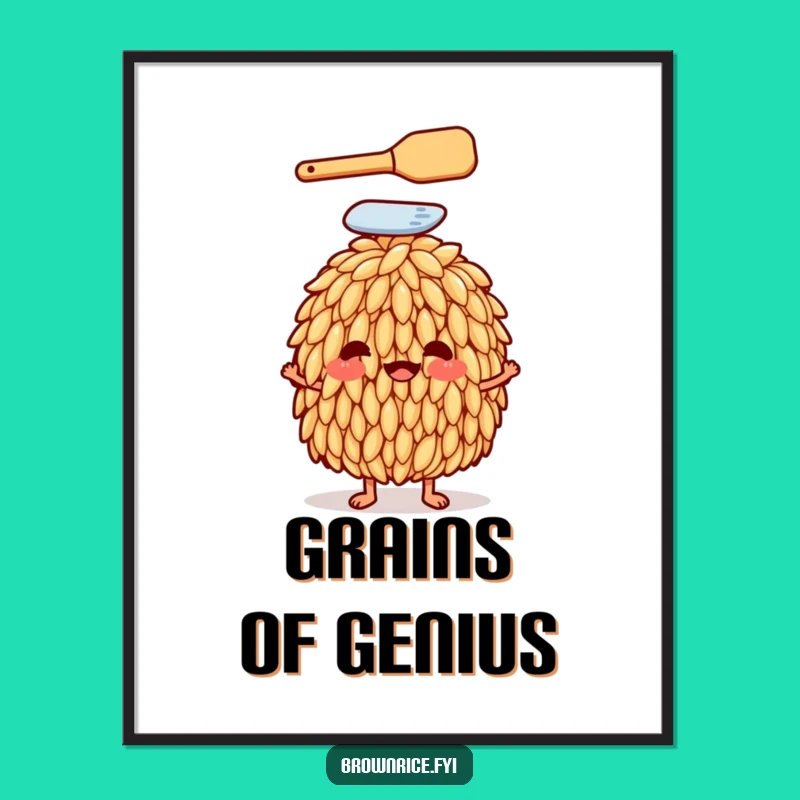 Funny Rice Grain Chef Digital Print: Instant Culinary Art
