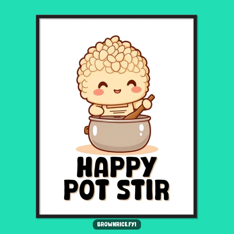 Funny Chef Brown Rice Digital Art: Instant kitchen charm, perfect funny gift!