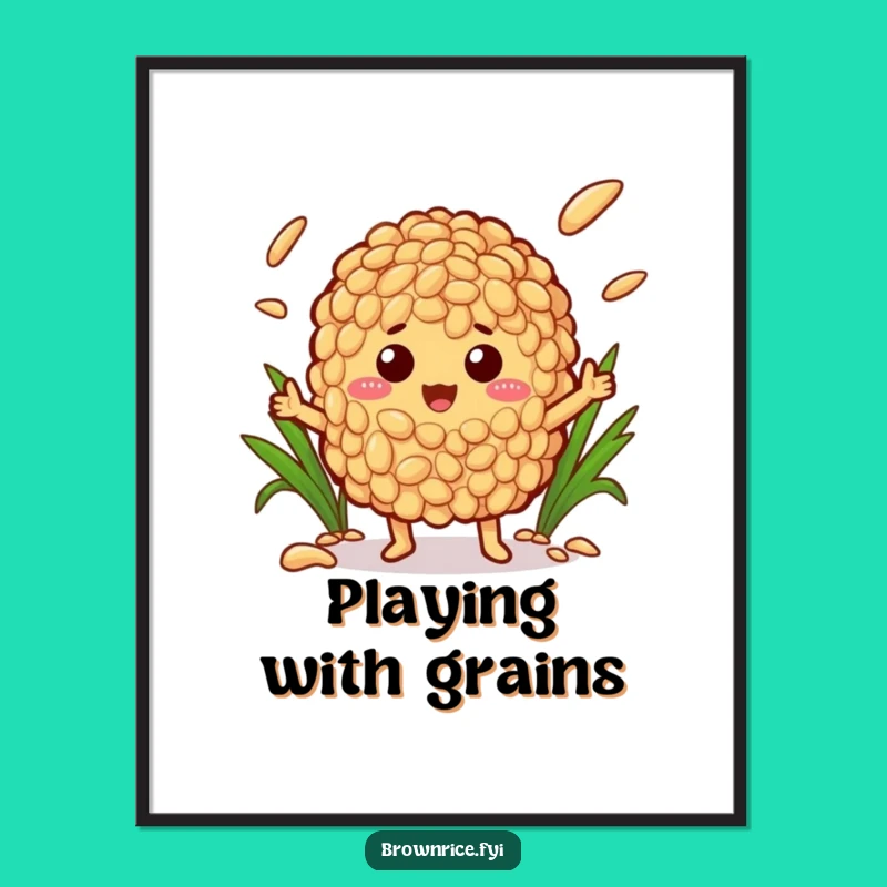 Funny Brown Rice Juggler Digital Print: Instantly Add Laughter to Your Space!