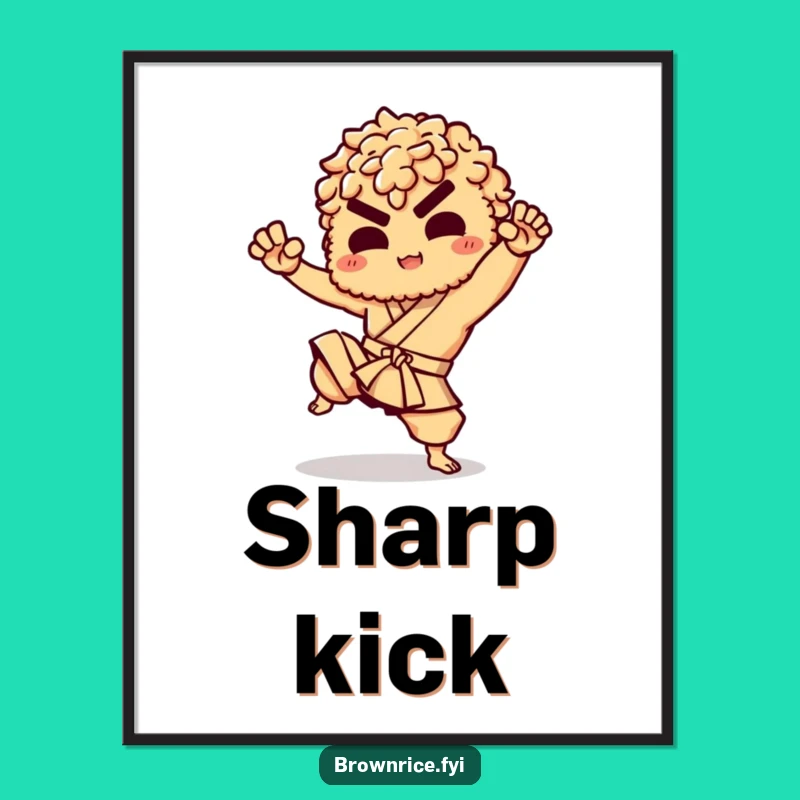 Funny Brown Rice Karate Digital Print: Instantly Add Action to Your Walls!