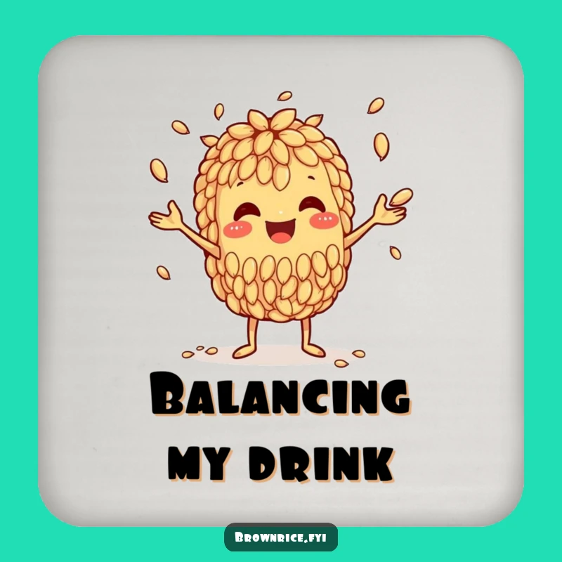 Funny Brown Rice Juggler Drink Coaster: Skillful Protection for Your Surfaces!