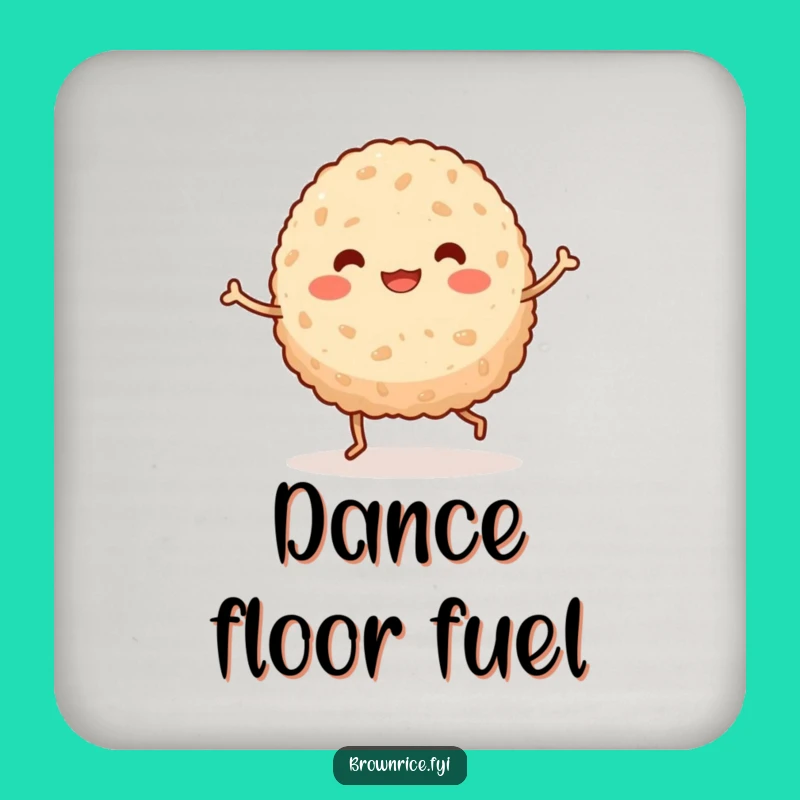 Funny Dancing Brown Rice Ball Coaster, Cute Table Protector for a Silly Gift
